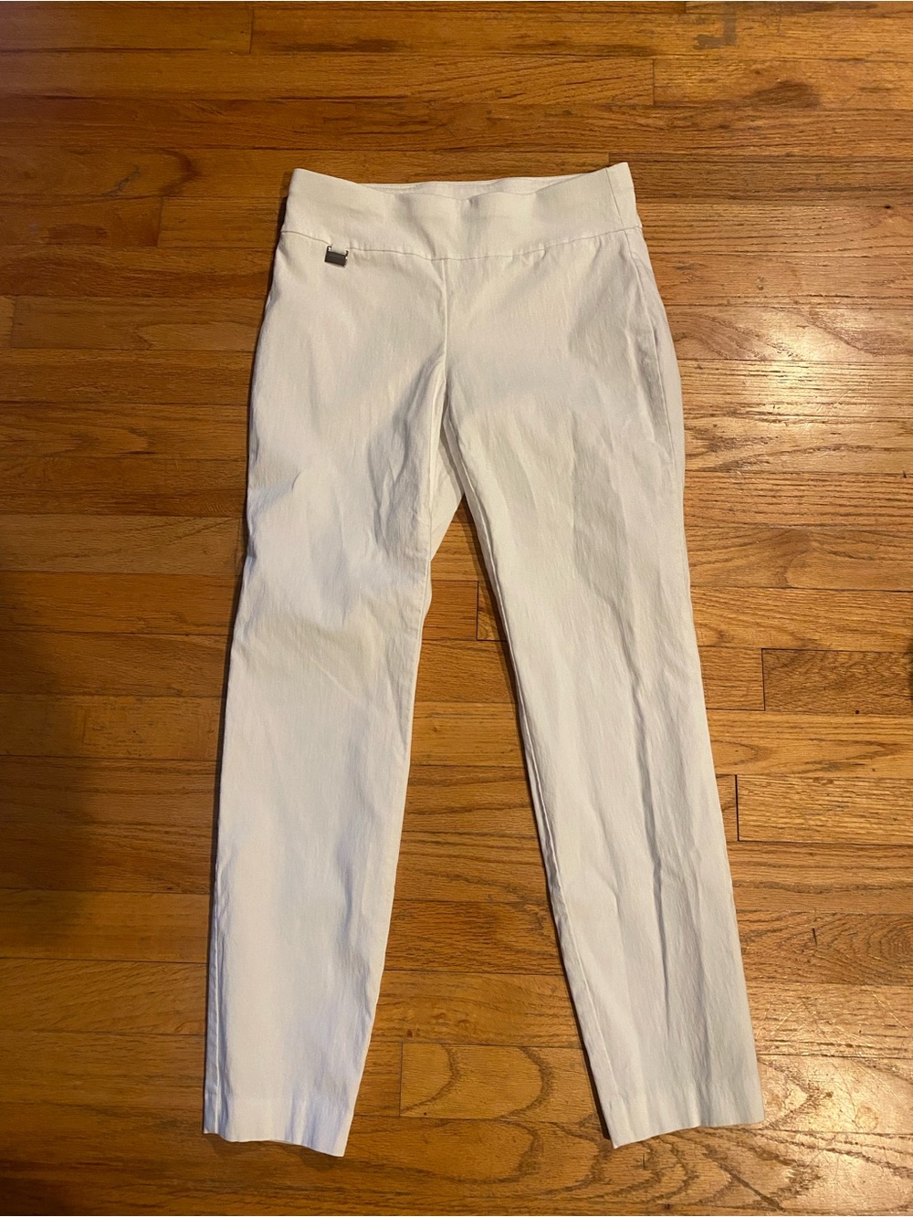Alfani White Straight Pants Women Stretch Pull On Size 4